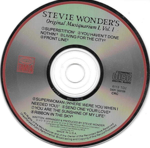 Stevie Wonder : Stevie Wonder's Original Musiquarium I (2xCD, Comp, Club)