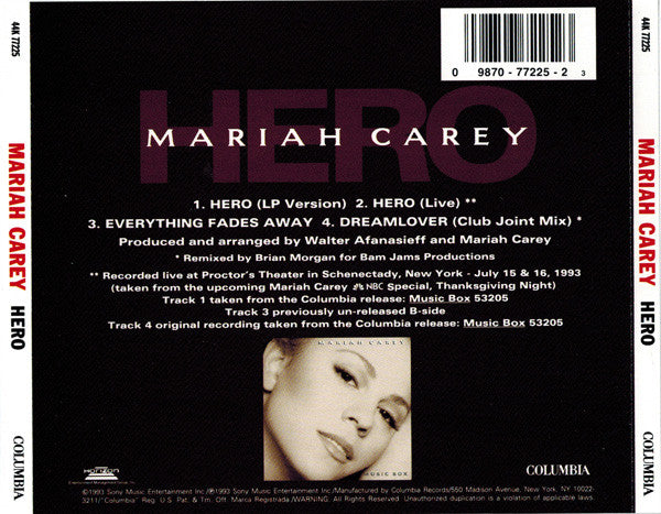 Mariah Carey : Hero (CD, Maxi, RE, Red)