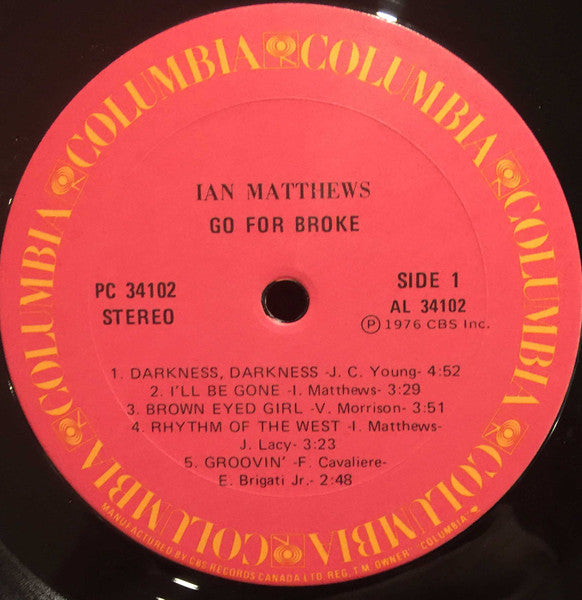 Iain Matthews : Go For Broke (LP, Album)