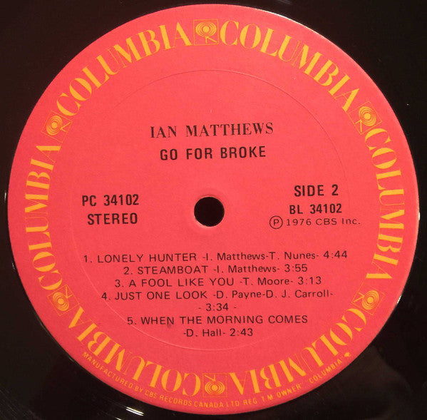 Iain Matthews : Go For Broke (LP, Album)