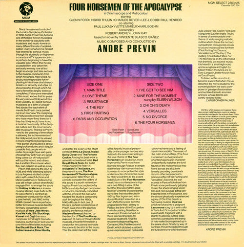 André Previn : The 4 Horsemen Of The Apocalypse (Original Sound Track) (LP, RE)