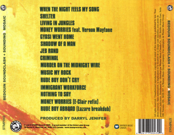Bedouin Soundclash : Sounding A Mosaic (CD, Album, RE)
