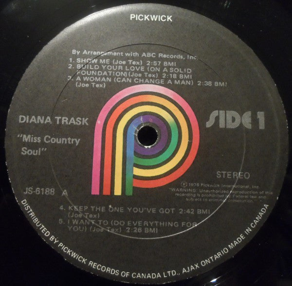 Diana Trask : Miss Country Soul (LP, RE)