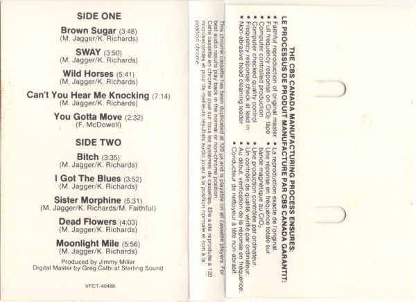 The Rolling Stones : Sticky Fingers (Cass, Album, RE, CrO)