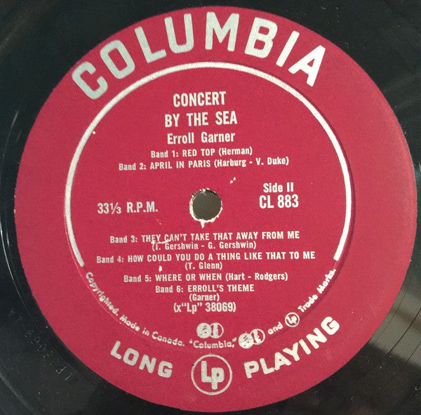 Erroll Garner : Concert By The Sea (LP, Album, Mono)