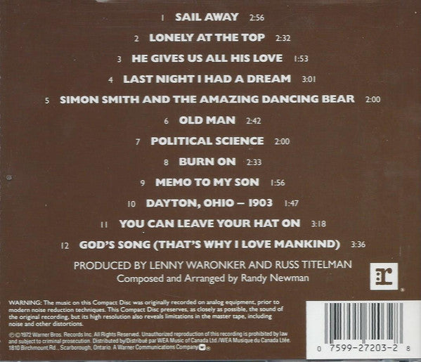 Randy Newman : Sail Away (CD, Album, RE)