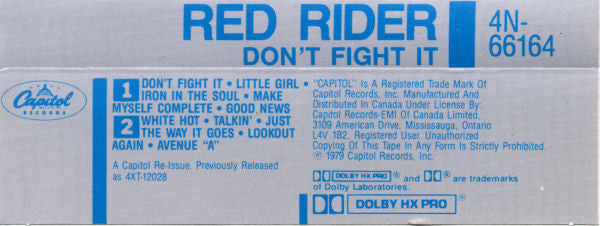 Red Rider : Don't Fight It (Cass, Album, RE, Dol)