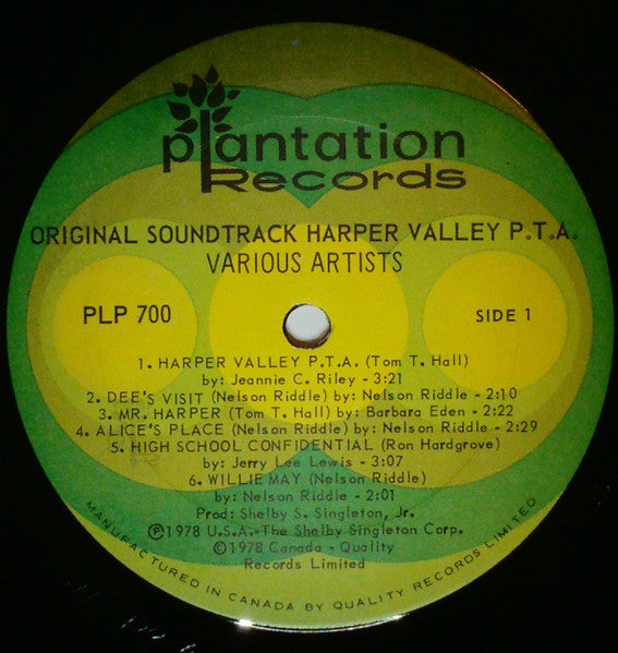Various : Original Movie Soundtrack Recording "Harper Valley P.T.A." (LP, Album)