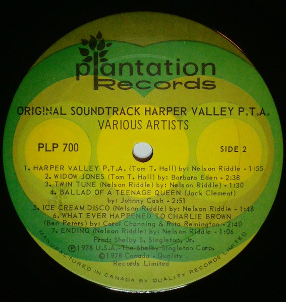 Various : Original Movie Soundtrack Recording "Harper Valley P.T.A." (LP, Album)