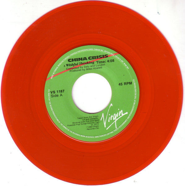 China Crisis : Wishful Thinking (7", Single, Red)