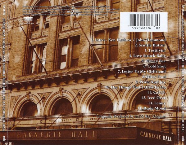 Stevie Ray Vaughan & Double Trouble : Live At Carnegie Hall (CD, Album)