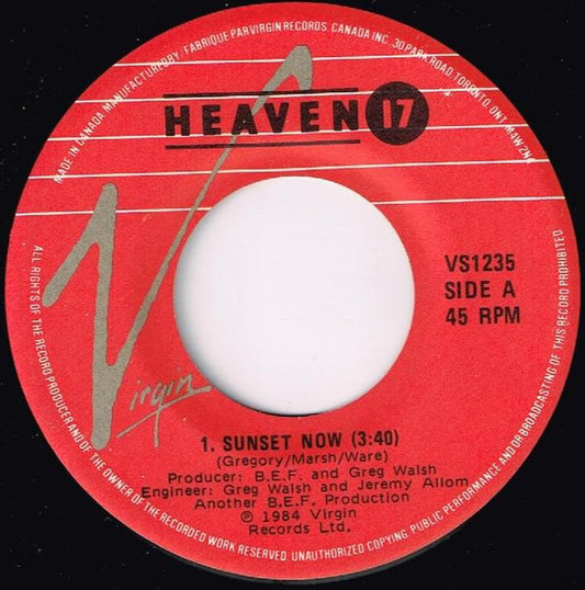 Heaven 17 : Sunset Now (7", Single)