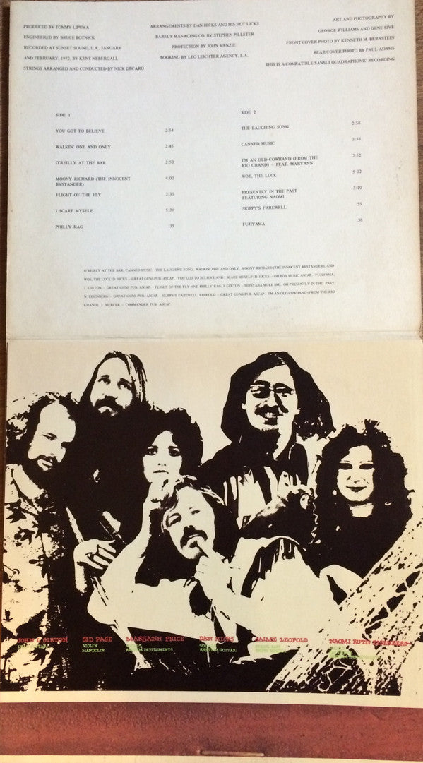 Dan Hicks And His Hot Licks : Striking It Rich! (LP, Album)