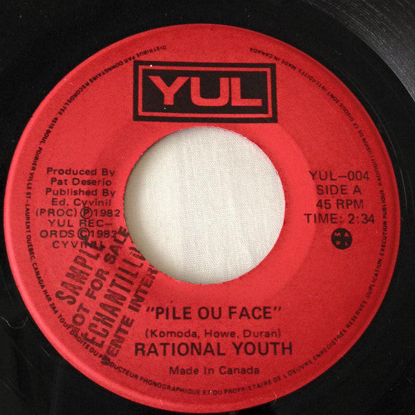 Rational Youth : Pile Ou Face / Saturdays In Silesia (7", Red)