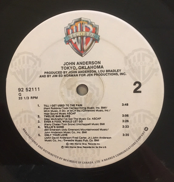 John Anderson (3) : Tokyo Oklahoma (LP, Album)