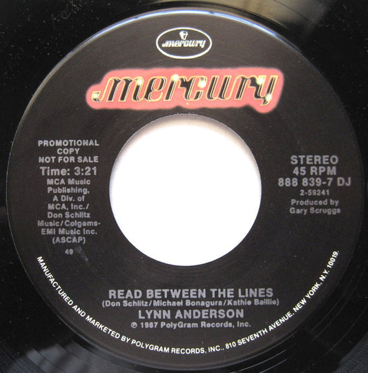Lynn Anderson : Read Between The Lines (7", Promo)