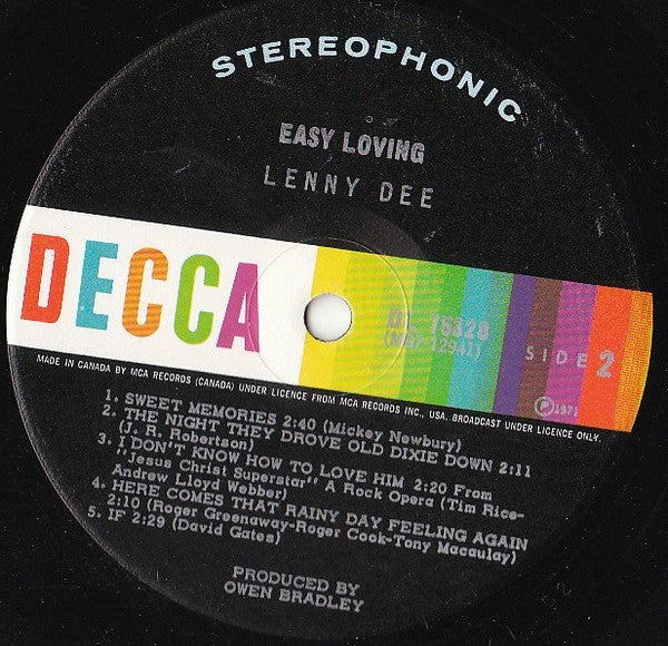Lenny Dee (2) : Easy Lovin' (LP, Album)
