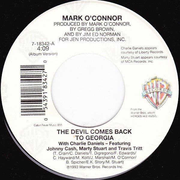 Mark O'Connor With Charlie Daniels / Mark O'Connor With  Doug Kershaw : The Devil Comes Back To Georgia / Diggy Diggy Lo (7", Spe)