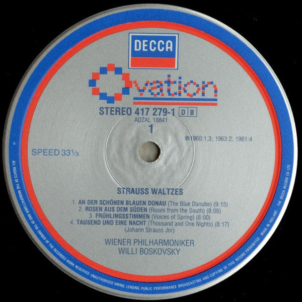 Johann Strauss Jr., Wiener Philharmoniker, Willi Boskovsky : Famous Waltzes = Valses Célèbres = Berühmte Walzer (LP, Album, RM)