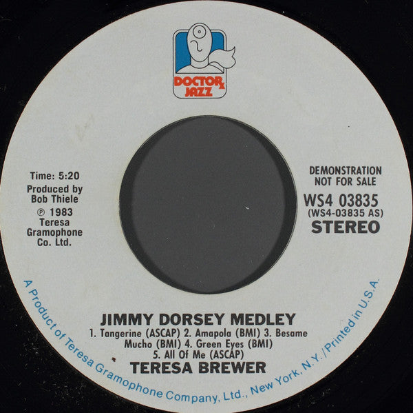 Teresa Brewer : Jimmy Dorsey Medley (7", Promo)