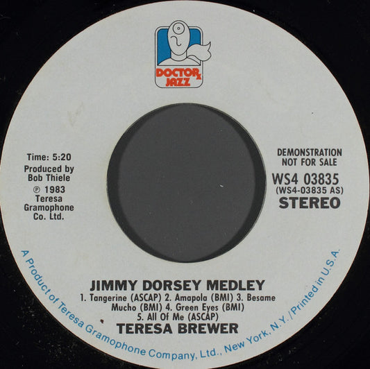 Teresa Brewer : Jimmy Dorsey Medley (7", Promo)