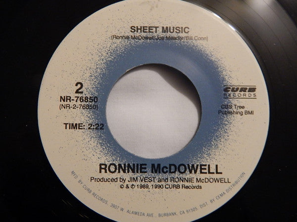 Ronnie McDowell : Unchained Melody / Sheet Music (7", Single)