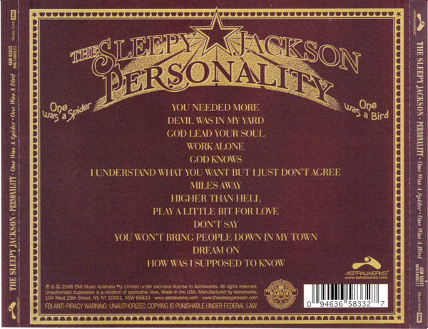 The Sleepy Jackson : Personality (One Was A Spider, One Was A Bird) (CD, Album)