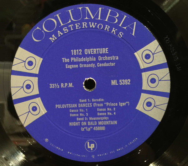 The Philadelphia Orchestra, Eugene Ormandy / Pyotr Ilyich Tchaikovsky, Alexander Borodin, Modest Mussorgsky : 1812 Overture (LP, Album, Mono)
