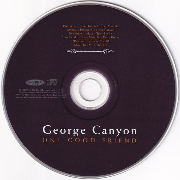 George Canyon : One Good Friend (CD, Album)