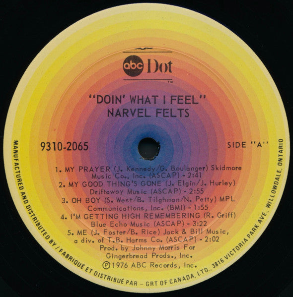 Narvel Felts : Doin' What I Feel (LP)