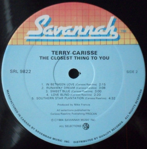 Terry Carisse : The Closest Thing To You (LP, Album)