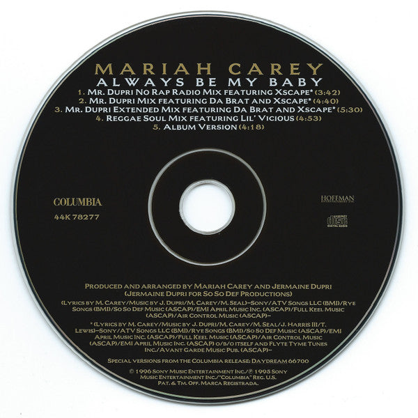 Mariah Carey : Always Be My Baby (CD, Maxi, No )