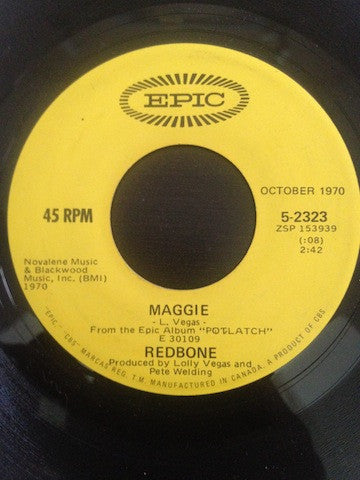 Redbone : Maggie / The Witch Queen Of New Orleans (7", Single, RE)