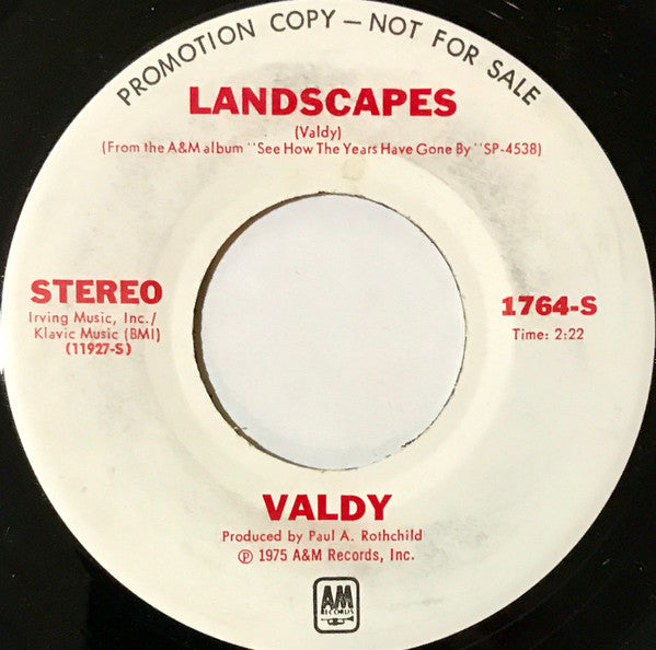 Valdy : Simple Life (Ode To L.A.) / Landscapes (7", Promo)