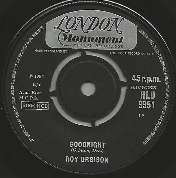 Roy Orbison : Goodnight (7", Single)