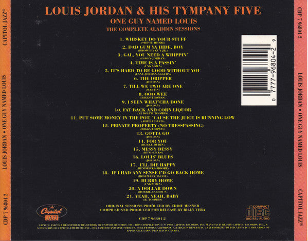 Louis Jordan : One Guy Named Louis: The Complete Aladdin Sessions (CD, Comp, RE)