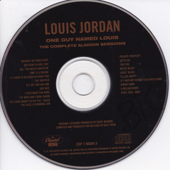 Louis Jordan : One Guy Named Louis: The Complete Aladdin Sessions (CD, Comp, RE)