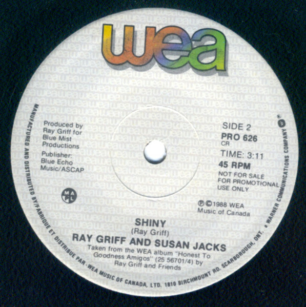 Ray Griff And Susan Jacks : Shiny (7", Single, Promo)