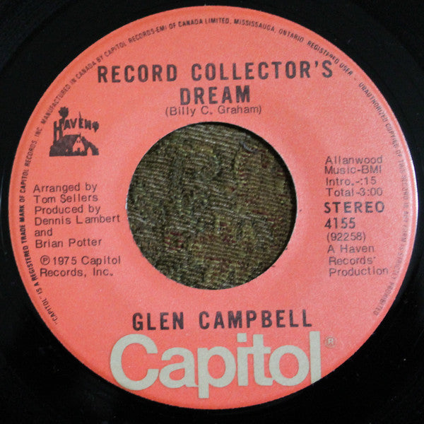 Glen Campbell : Country Boy (You Got Your Feet In L.A.) / Record Collector's Dream (7")