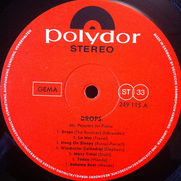 Mr. Pepper's Jet Piano : Drops (LP)