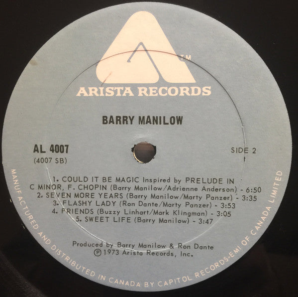 Barry Manilow : Barry Manilow I (LP, Album, RE)