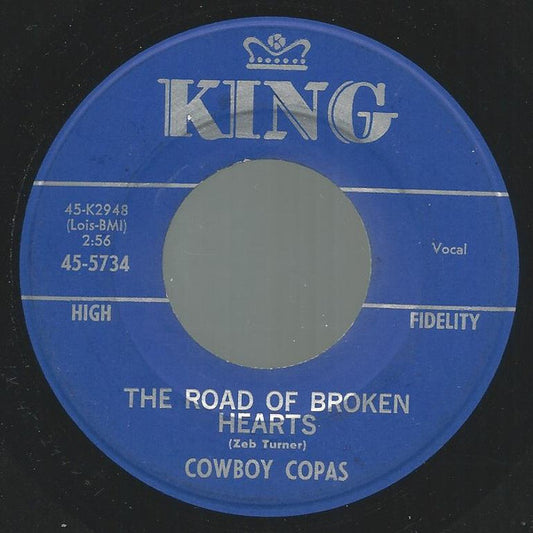 Cowboy Copas : The Road Of Broken Hearts (7", Single)