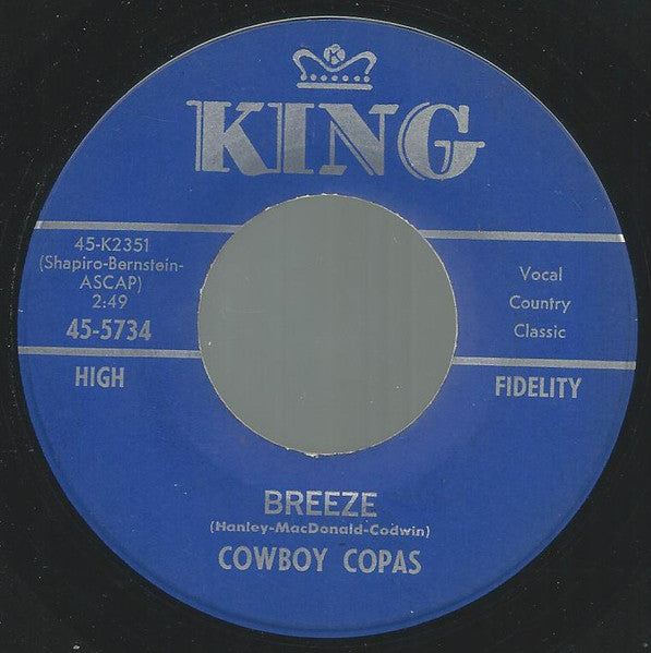 Cowboy Copas : The Road Of Broken Hearts (7", Single)
