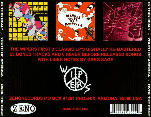 Wipers : Wipers Box Set (Is This Real? - Youth Of America - Over The Edge) (CD, Album, RE, RM + CD, Album, RE, RM + CD, Album,)
