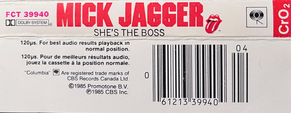 Mick Jagger : She's The Boss (Cass, Album, CrO)