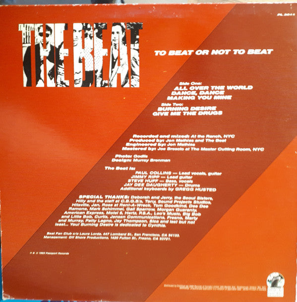Paul Collins' Beat : To Beat Or Not To Beat (12", MiniAlbum, EP)