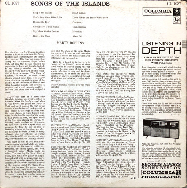 Marty Robbins : Song Of The Islands (LP, Album)