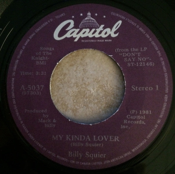 Billy Squier : My Kinda Lover (7", Single)