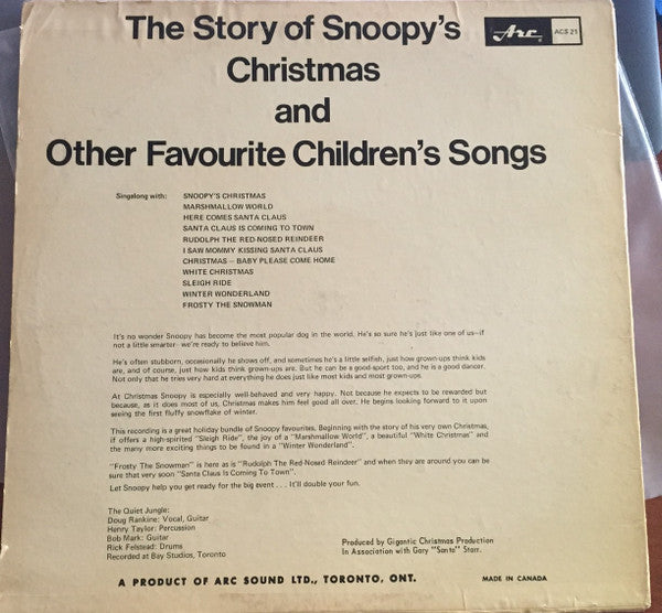 The Quiet Jungle : The Story Of Snoopy’s Christmas And Other Favourite Children’s Songs (LP)
