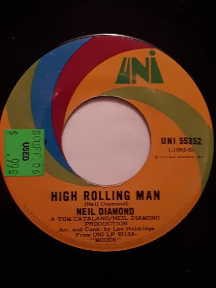 Neil Diamond : Walk On Water / High Rolling Man (7", Single)